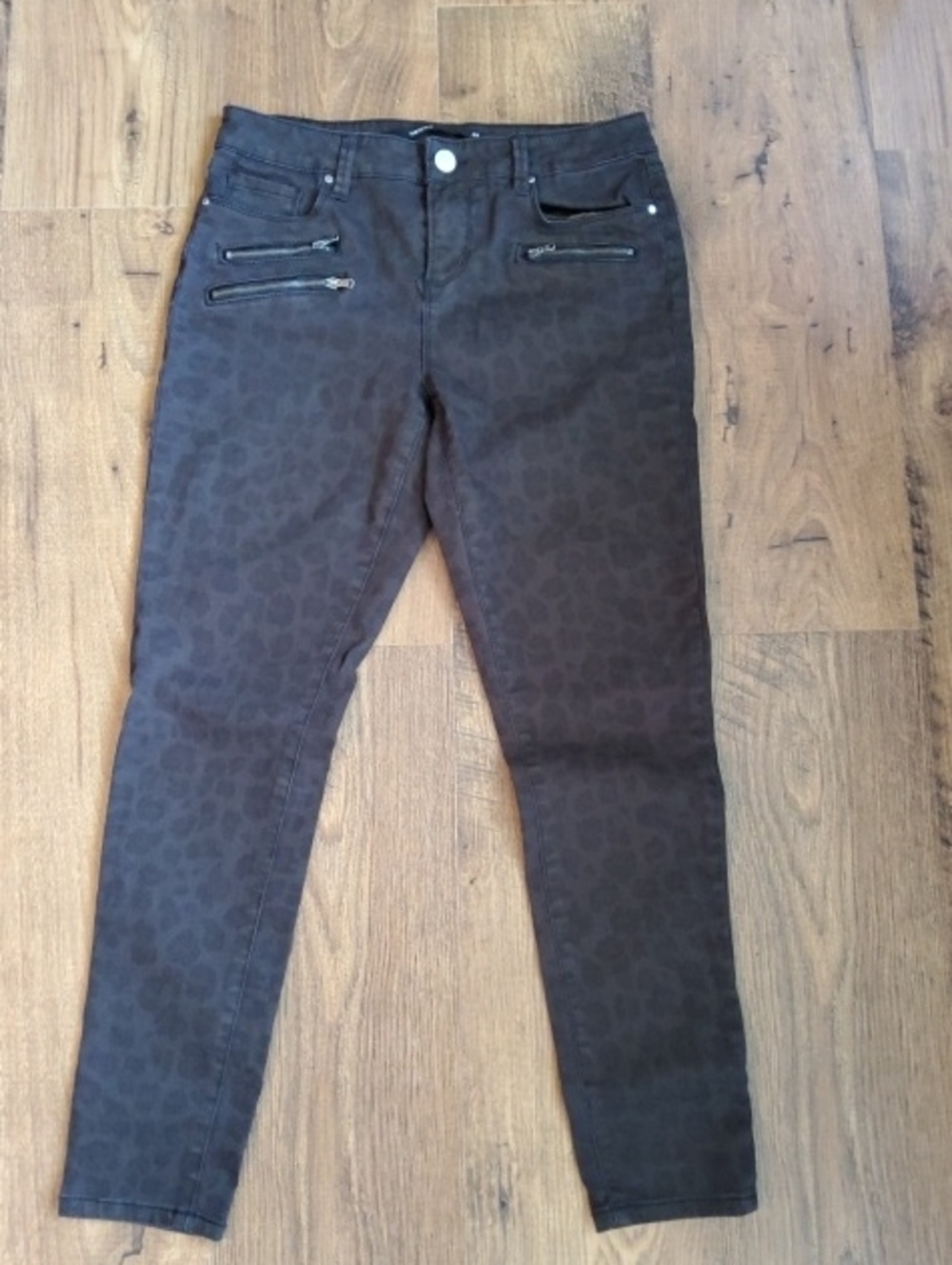 Harper Cheetah Leopard Animal-Print Skinny Pants with Zip Accents Size 28/6-8